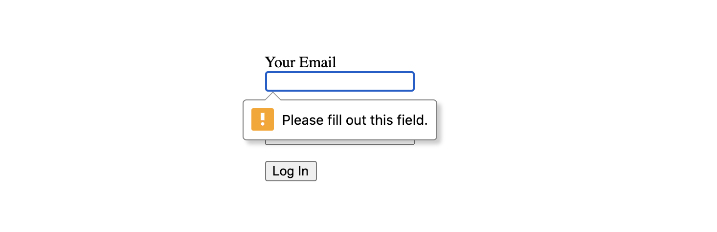 Chrome missing value error, Please fill out this field
